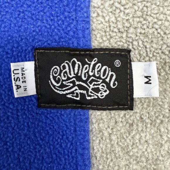 Cameleon Fleece Vest Medium Green Blue Yellow Gray Colorblock Sleeveless - Picture 10 of 10